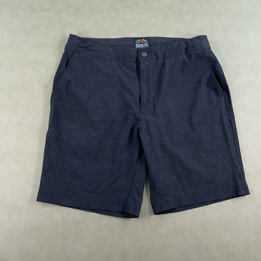 Faherty Shorts Mens 34 Blue All Day Drawstring Chino Hybrid Performance Stretch